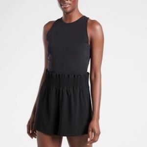 Athleta Cosmic Flutter PowerVita Sleeveless Romper - Black